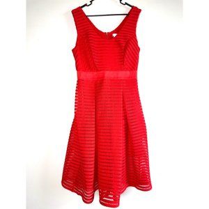 New York & Company Red Striped Dress